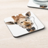 Dessous-de-verre Giraffe drôle avec Bowtie et Monocle (Côté gauche)