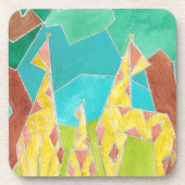 Dessous-de-verre Giraffe Family Original Abstract Art (Devant)