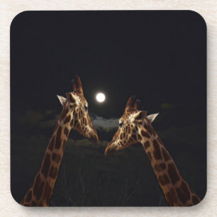 Dessous-de-verre Giraffe Love In the Moonlight