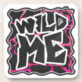 Dessous-de-verre Giraffe rose chaude et noire (Devant)