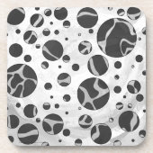 Dessous-de-verre Giraffy Polka Dot noir et gris clair Impression (Devant)