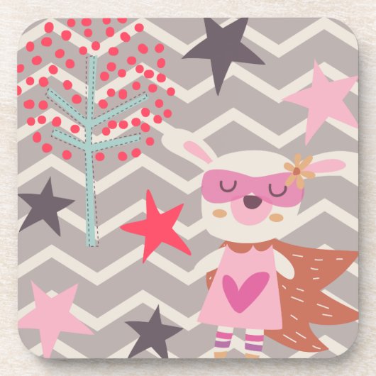 Dessous-de-verre Girl Superhero Bunny (Devant)