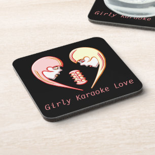Dessous-de-verre Girly BFF Karaoke Love Heart