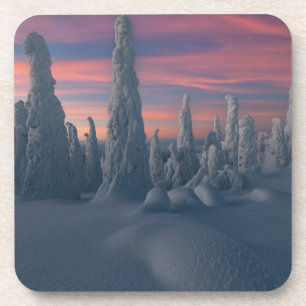 Dessous-de-verre Glace et neige   Arbres couverts de neige, Laponie