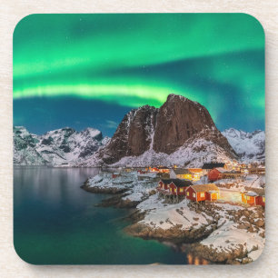 Dessous-de-verre Glace et neige Northern Lights, Norvège
