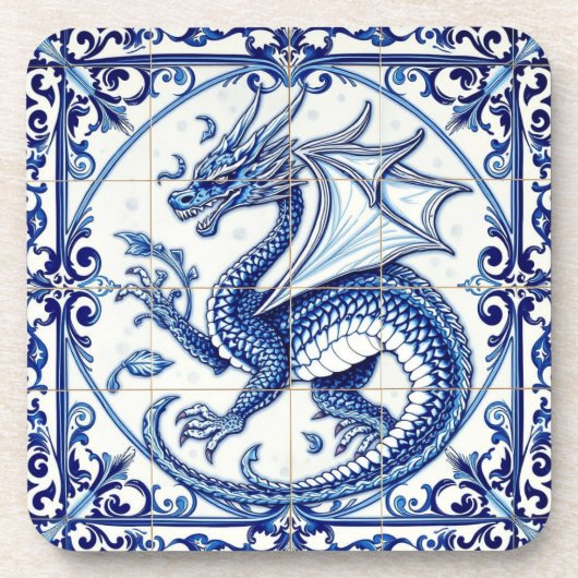 Dessous-de-verre glissière de dragon de lune de saphir (Devant)
