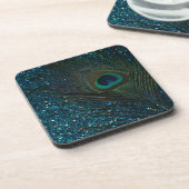 Dessous-de-verre Glitter Aqua Peacock (Côté gauche)