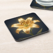 Dessous-de-verre Glowing golden lily flower (Côté gauche)