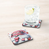 Dessous-de-verre Gnome de Noël rouge mignon (Côté Droit)