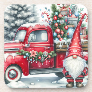 Dessous-de-verre Gnome de Noël rouge mignon/Camion Vintage