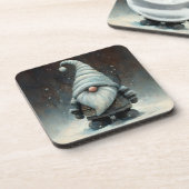 Dessous-de-verre Gnome d'hiver dans une forêt de neige (Côté gauche)