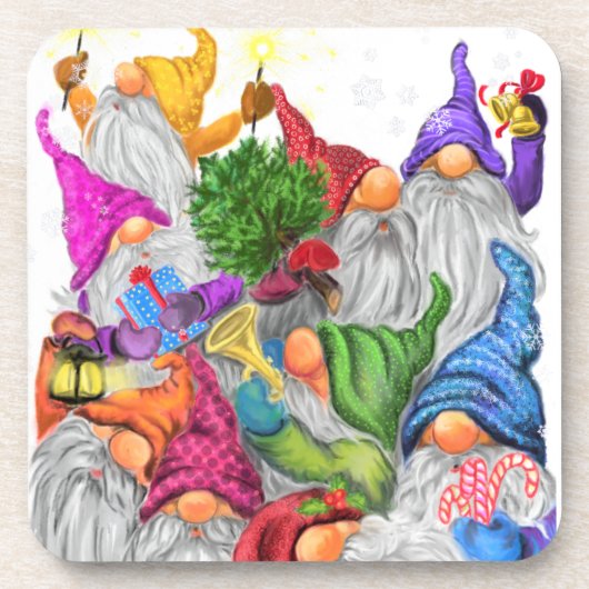 Dessous-de-verre Gnomes de Noël Boisson Coaster Cadeau (Devant)