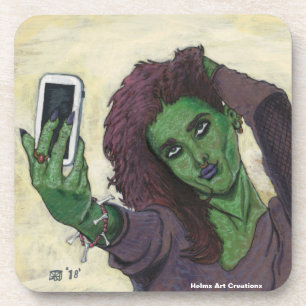 Dessous-de-verre Goblin Girl Téléphone cellulaire Selfie Dessous de