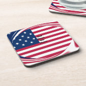 Dessous-de-verre God Bless Our Home : USA Flag Swirl Art (Côté gauche)
