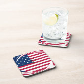 Dessous-de-verre God Bless Our Home : USA Flag Swirl Art (Côté Droit)