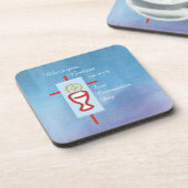 Dessous-de-verre Godson, première communion sainte, bleu (Côté gauche)