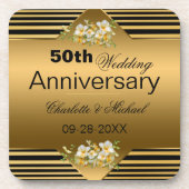 Dessous-de-verre Gold 50th Wedding Anniversary (Devant)