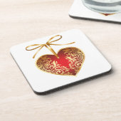 Dessous-de-verre Gold Filigree Heart (Côté gauche)