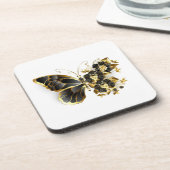 Dessous-de-verre Gold flower Butterfly with Black Orchid (Côté gauche)