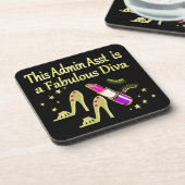 DESSOUS-DE-VERRE GOLD GLITZY ADMIN ASSISTANT DIVA DESIGN (Côté gauche)