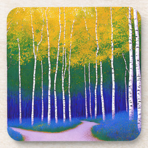 Dessous-de-verre Golden Canopy - Un paysage boisé
