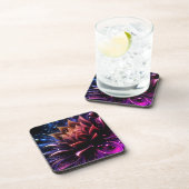 Dessous-de-verre Golden Lotus Radiance - Conception mystique Abstra (Côté Droit)