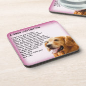 Dessous-de-verre Golden retriever - poème de soeur (Côté gauche)