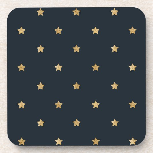 Dessous-de-verre Golden Stars on Midnight Black (Devant)