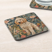 Dessous-de-verre Goldendoodle Chien dans William Morris Style Garde (Côté gauche)