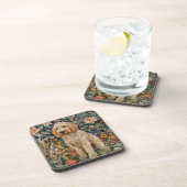Dessous-de-verre Goldendoodle Chien dans William Morris Style Garde (Côté Droit)