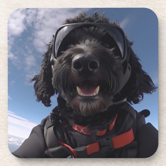 Dessous de verre Goldendoodle de Skydiving (Devant)