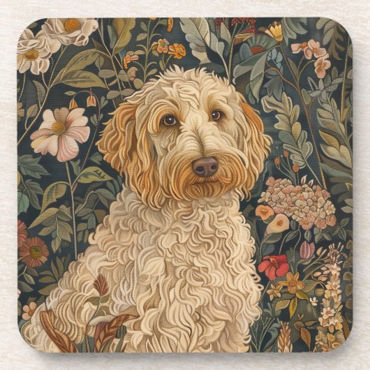 Dessous-de-verre Goldendoodle Garden Tapestry Anniversaire (Devant)