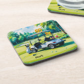 Dessous-de-verre Golf 60ème anniversaire avec voiturette de golf su (Côté gauche)