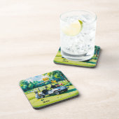 Dessous-de-verre Golf 60ème anniversaire avec voiturette de golf su (Côté Droit)