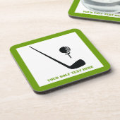 Dessous-de-verre Golf club and ball black, green custom (Côté gauche)