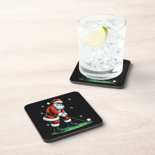 Dessous-de-verre Golf de Noël Santa Golfeur Xmas Drôle