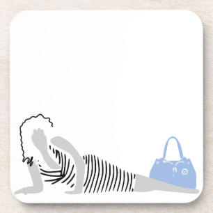 Dessous-de-verre Good Thick - Femme en robe rayée noire