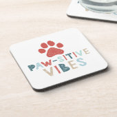 Dessous-de-verre Good Vibes Positive Energy Paw-sitive Vibes Drôle (Côté gauche)