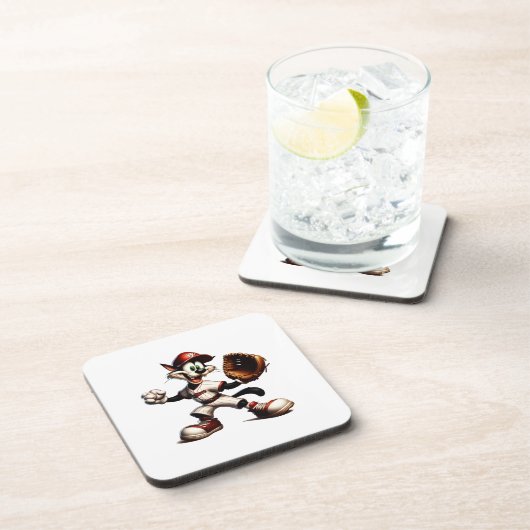 Dessous-de-verre Goofy Cat Baseball Pitcher Monte (Côté Droit)