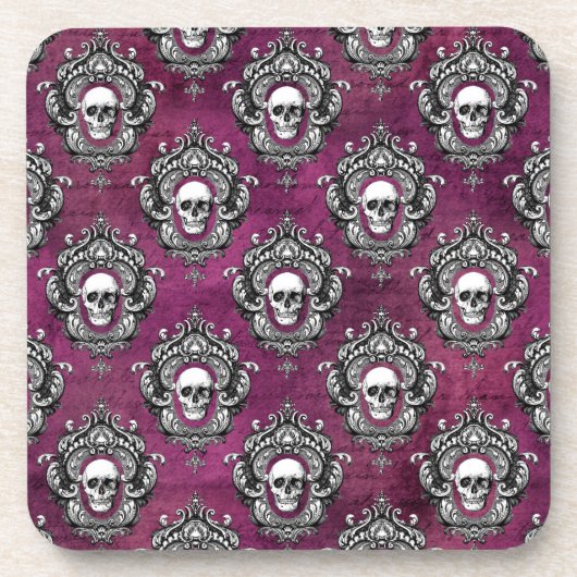 Dessous-de-verre Gothique crâne et violet (Devant)