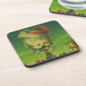 Dessous de verre gothique masqué de squelette (Côté gauche)