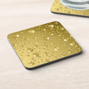 Dessous-de-verre Gouttes de pluie Abstraite d'or métallique