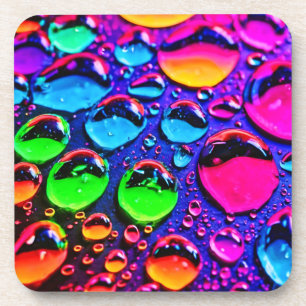 Dessous-de-verre Gouttes d'eau néon brillantes Art