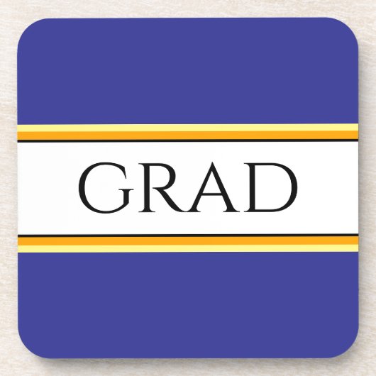 Dessous-de-verre GRAD Sporty Deep Blue Orange White Racing Stripes (Devant)