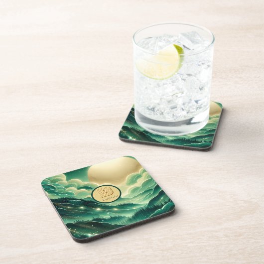 Dessous-de-verre Gradient Emerald Kelly Parties scintillant verte M (Côté Droit)