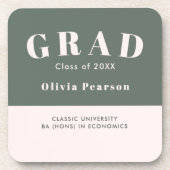 Dessous-de-verre Graduation Name Class Year Set of 6 Keepsake (Devant)