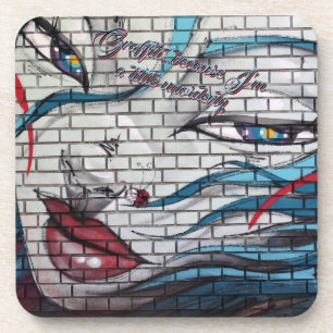 Dessous-de-verre Graffiti de fille asiatique
