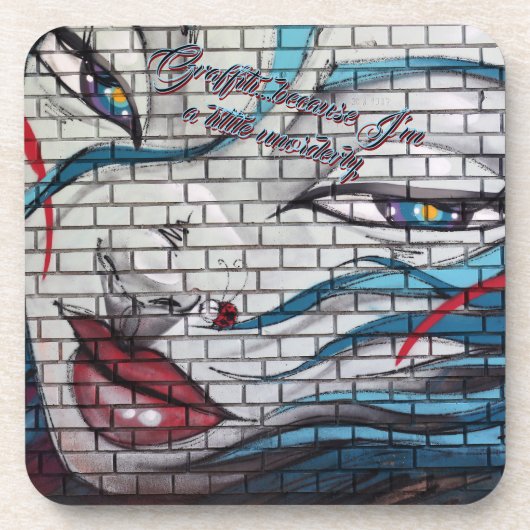 Dessous-de-verre Graffiti de fille asiatique (Devant)