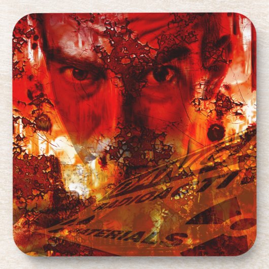 Dessous-de-verre Graffiti Face rouge (Devant)