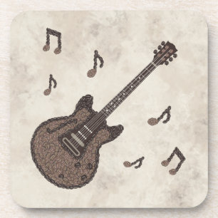 Dessous-de-verre Grains de café-Café-Guitare-Art du café-Musique-